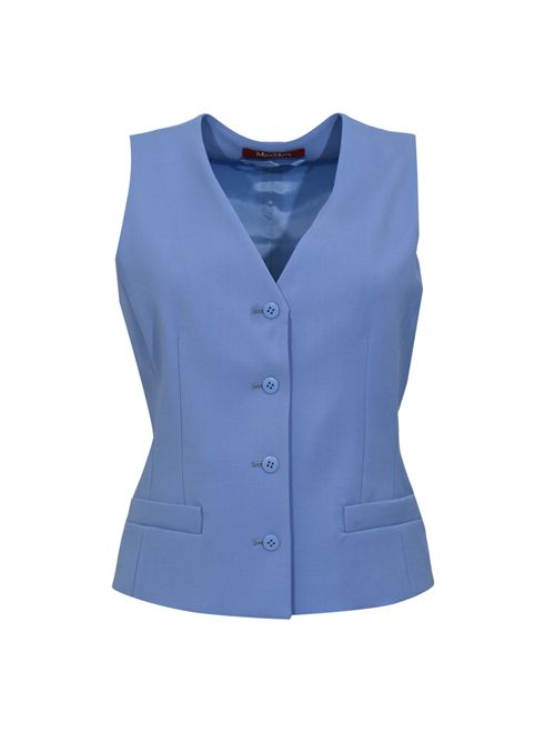 Gilet MSTMADIA in crepe di lana Azzurro MAX MARA STUDIO | 2616151011600011
